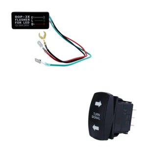 Turn Signal Rocker Switch with Flasher Fit for ATV UTV RV Vehicle Motorcycle - Picture 1 of 20