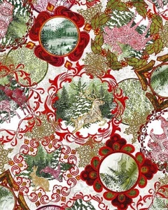 Pine Forest Natures Winter Xmas Quilting Fabric ITB 46x112cm - Picture 1 of 1