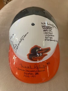 BROOKS ROBINSON HAND SIGNED ORIOLES BATTING HELMET+JSA LETTER 22 INSCRIPTIONS - Picture 1 of 11