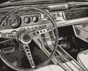 Vintage Car Dashboard Mindy Somners Art Print 16x12 - Picture 1 of 1