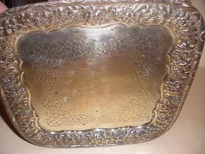 Exquisite Antique Tiffany sterling silver repousse serving tray Henry Pierrepont - Image 1 of 4