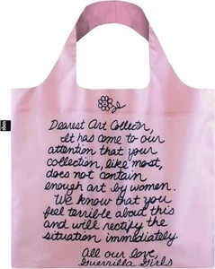 Guerilla Girls Dearest Art Collector Pink LOQI Tote with Text Recycled Bag - Picture 1 of 7