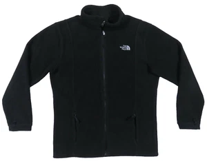 The North Face Spell Out Fleece Black Full Zip Girls Youth Coat Jacket XL - Picture 1 of 10