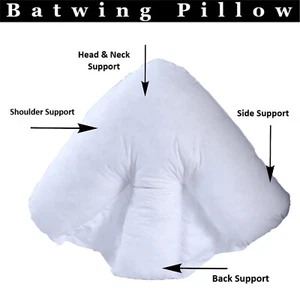 Batwing Pillow Support for Neck&Back Pain, Hollowfibre Filled Orthopaedic Pillow - Picture 1 of 3