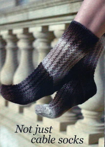 ~ Pull-Out Knitting Pattern For Cable & Slip-Stitch Socks ~  - Picture 1 of 3