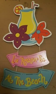LETRERO DE PLAYA 🌴 * PREFIERO ESTAR EN LA PLAYA * 🐬 MAR 🌊 OCÉANO 🐚 PISCINA 👙 NUEVO - Imagen 1 de 2