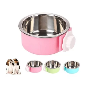 Crate Dog Cat Bowls Removable Stainless Steel Hanging Pet Cage Bowls for Kenn... - Picture 1 of 7