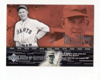 2002 UD Piece of History Mel Ott (HOF) #72 New York Giants Free Shipping - Image 1 of 2