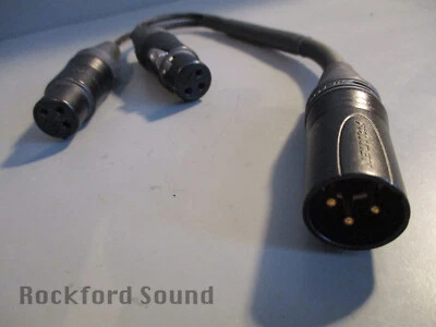 Cable adaptador Mogami W2930 Studio Balanced Y, dorado XLR macho a doble XLR hembra Foto 1 de 3