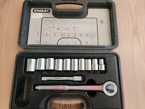 Vintage Stanley Professional 12 pcs 1/2" Drive Standard Socket Set USA 85-427 - Picture 1 of 6
