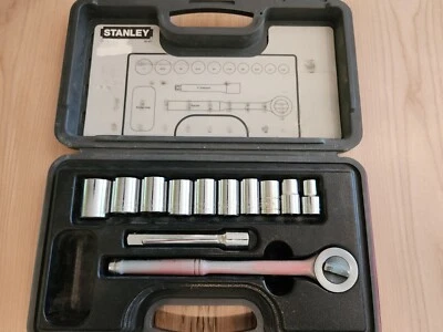Vintage Stanley Professional 12 pcs 1/2" Drive Standard Socket Set USA 85-427 - Image 1 of 4