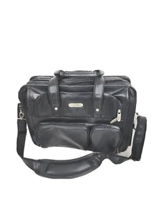 Compucase Briefcase Vintage Laptop Bag Black Expandable - Picture 1 of 18