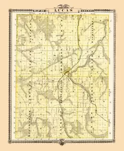 Mapa histórico del condado - Condado de Lucas Iowa - Andreas 1874 - 23 x 28,01 - Imagen 1 de 20