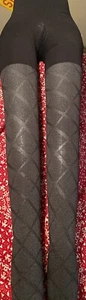Spanx Assets schwarz grau Argyle Diamond enge Strumpfhose Größe 2 - Bild 1 von 7
