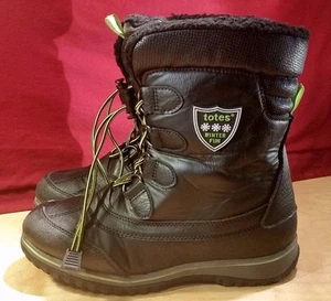TOTES JUNGEN BUSTER SCHWARZ KUNSTLEDER/FLEECE GEFÜTTERT ISOLIERT WINTER SCHNEESTIEFEL GRÖSSE 4 - Bild 1 von 10