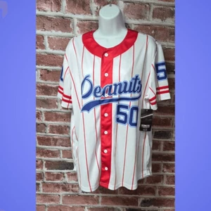 Peanuts Snoopy Baseball Jersey Large Button Down Good Grief Athletic Club - Picture 1 of 7