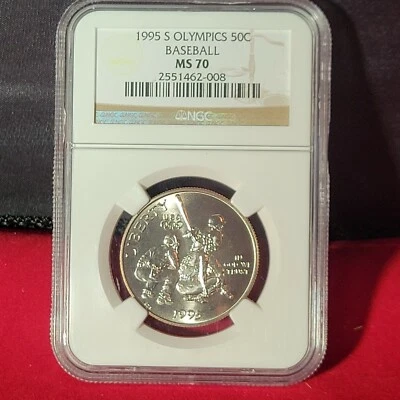 1995 S Olympics Baseball  Commemorative Half Dollar Ngc MS70 - Image 1 of 2