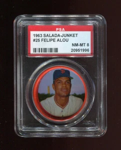 FELIPE ALOU 1963 SALADA JUNKET COINS #25 - PSA 8 NM-MT - SAN FRANCISCO GIANTS - Picture 1 of 2
