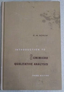 (C) Einführung in die Semimikor-Qulitativanalyse 1960 Hardcover-Buch CH Sorum - Bild 1 von 1