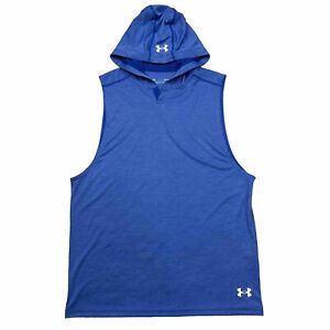 Under Armour Men’s M Velocity Sleeveless Hoodie Workout Shirt Blue 1321730-432
