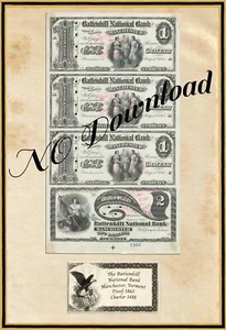 COPY 1865 Proof $1-$2 The Battenkill Natl Bank Manchester Vermont #1488 - Picture 1 of 1