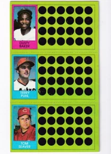 Baker-Puhl-Seaver 1981 Topps MLB Scratch Off Panel Card# 107-88-71 - Picture 1 of 2