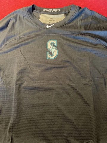 Seattle Mariners Nike Pro Dri Fit Navy Short Sleeve Cover