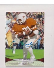 EARL CAMPBELL 2012 UPPER DECK FOOTBALL #19 SIGNED AUTOGRAPH AUTO CARD LONGHORNS