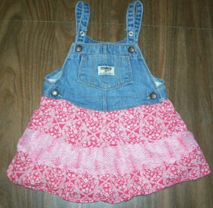 Vestido Oshkosh Niñas Talla 24 Meses Vestbak Mono Falda En Niveles Floral Rosa - Imagen 1 de 3