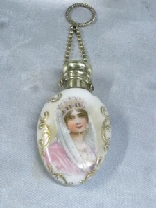 🇫🇷 OLD PERFUME BOTTLE SALT PORCELAIN MINIATURE PAINTING 19th century PERFUME BOTTLE - Picture 1 of 12