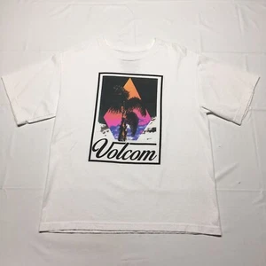 Volcom T-Shirt Women’s Large Beach Sunset Skate Surf Hipster Hip Hop White Logo - Picture 1 of 6