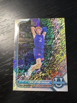 Christian Braun 2022 Bowman University Shimmer Refractor #6 Rookie RC - Image 1 of 2