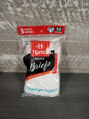 vintage hanes 3-pack boys briefs underwear size 10  NIP 1997NOS - Image 1 of 4