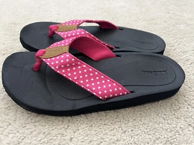 New LL BEAN Women's Pink Canvas Polka Dot Thong Sandals Flip Flops Size 9 M - Image 1 of 4