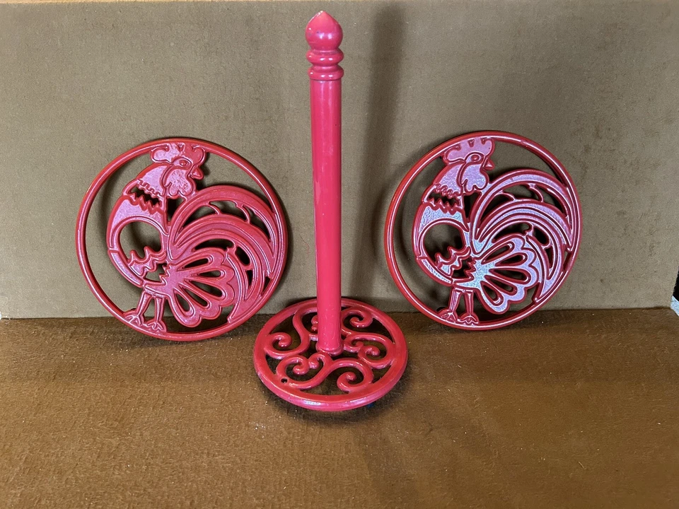 Lote de 3 remaches y toallero de papel Cocinaware color rojo brillante e2 Foto 1 de 4