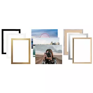 10X OR 12X - 4x6" , 5x7", A4 Photo Frame PLASTIC / GLASS Wall Hang Picture Frame - Picture 1 of 18