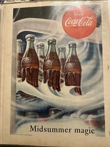 1953 Coca Cola Soda Advertising “Midsummer Magic” Magazine Ad - Picture 1 of 4