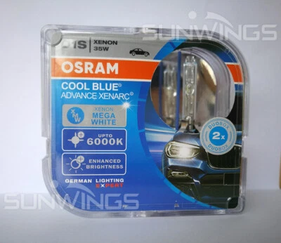 2PCS NEW PAIR OSRAM XENARC D1S 66144CBI Cool Blue 6000K HID XENON LIGHT BULB - Image 1 of 4