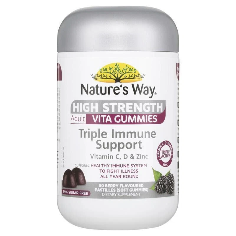 Nature's Way High Strength Adult Vita Gummies Triple Immune Support 50 Pastilles - image 1 of 1