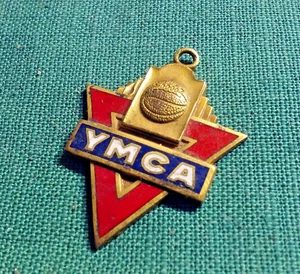 Vintage Medal Pendant YMCA 1940's Basketball Butte Class B Gold-Tone Metal Rare - Picture 1 of 3