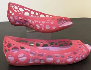 Damenschuhe Crocs Größe 8 Isabella rosa lila Gummi-Slipper Ballerinas - Bild 1 von 13