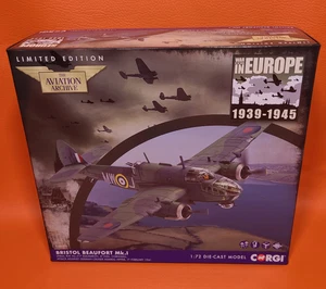 Corgi 1/72 Scale AA28902 Bristol Beaufort MK1 RAF 217 SQDN Cornwall Die Cast - Picture 1 of 17