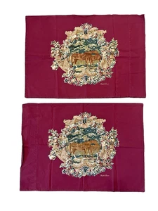 Fundas de almohada vintage Pr Ralph Lauren con escudo de caballo ecuestre Wilkes Foulard raras - Imagen 1 de 8