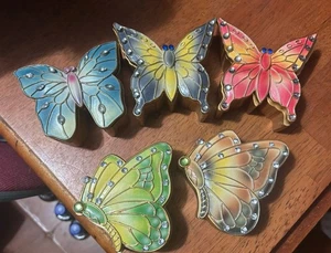5er Set Schmetterling Schmuckschatullen 3,5 x 3,5 verschiedene Farben - Bild 1 von 11