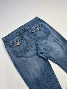 Vintage True Religion Style Trashy Y2K Cinch Back Jeans 14 Japanese Denim Style - Picture 1 of 24