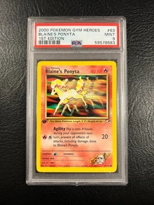 Pokemon Gym Heroes #63 - Blaine's Ponyta - MINT - 1st Edition - PSA 9! - Picture 1 of 4