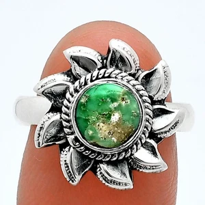 Sun - Natural Utah Variscite 925 Sterling Silver Ring s.8 Jewelry R-1617 - Picture 1 of 5