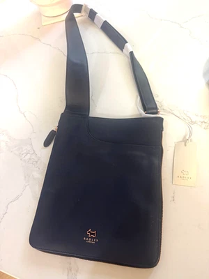 RADLEY London POCKETS Leather Crossbody Bag Handbag Navy Blue & Gold NEW NWT - Image 1 of 4