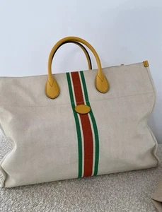 Gucci Foldable Calfskin Linen Tote - Picture 1 of 17