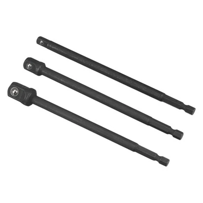 Impact Socket Adapter Set 6" Extension Bit 1/4"Hex Shank 1/4"3/8"1/2" Drive - Image 1 of 4